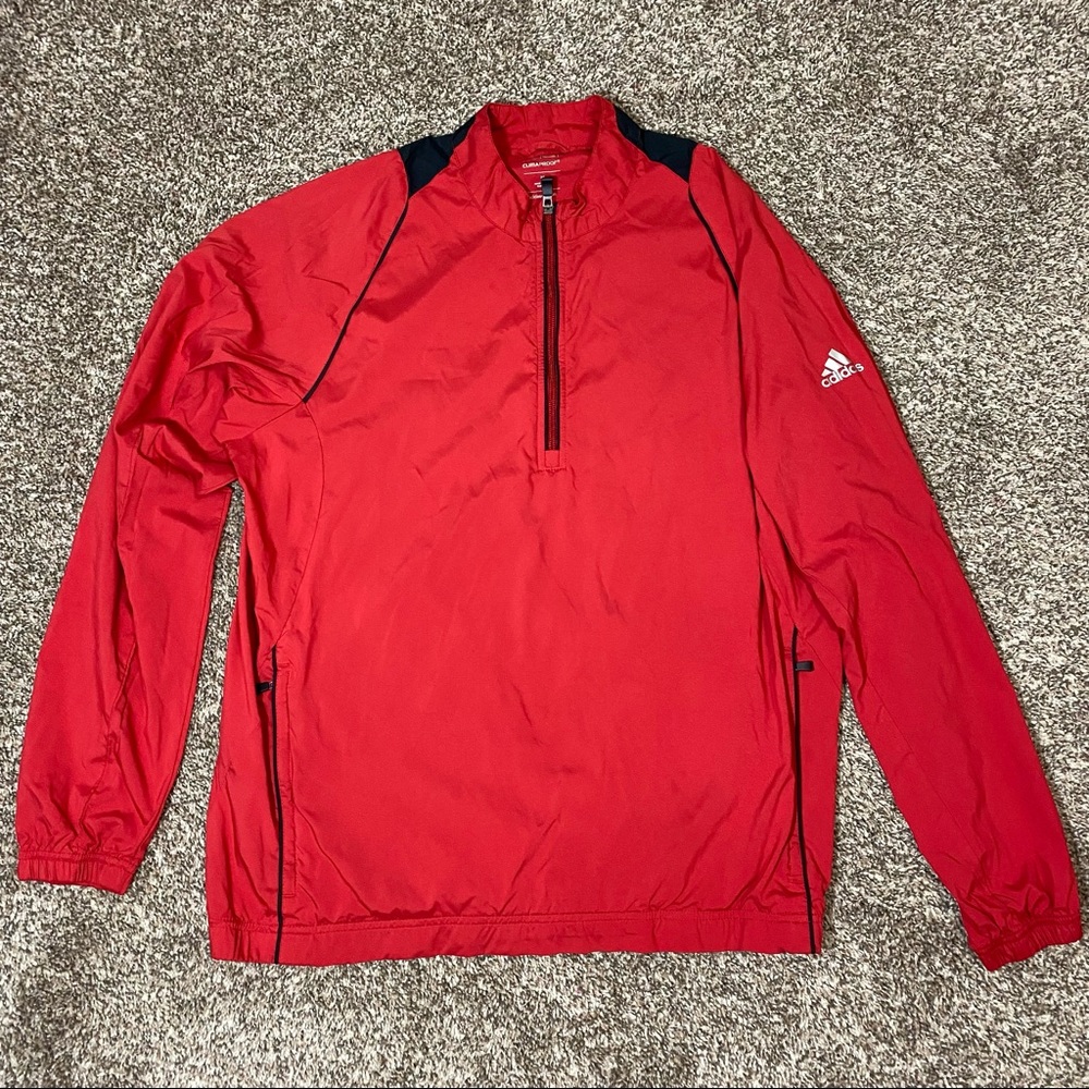 Adidas Red Shirt Medium M Golf Wind Clima Proof Cool.
